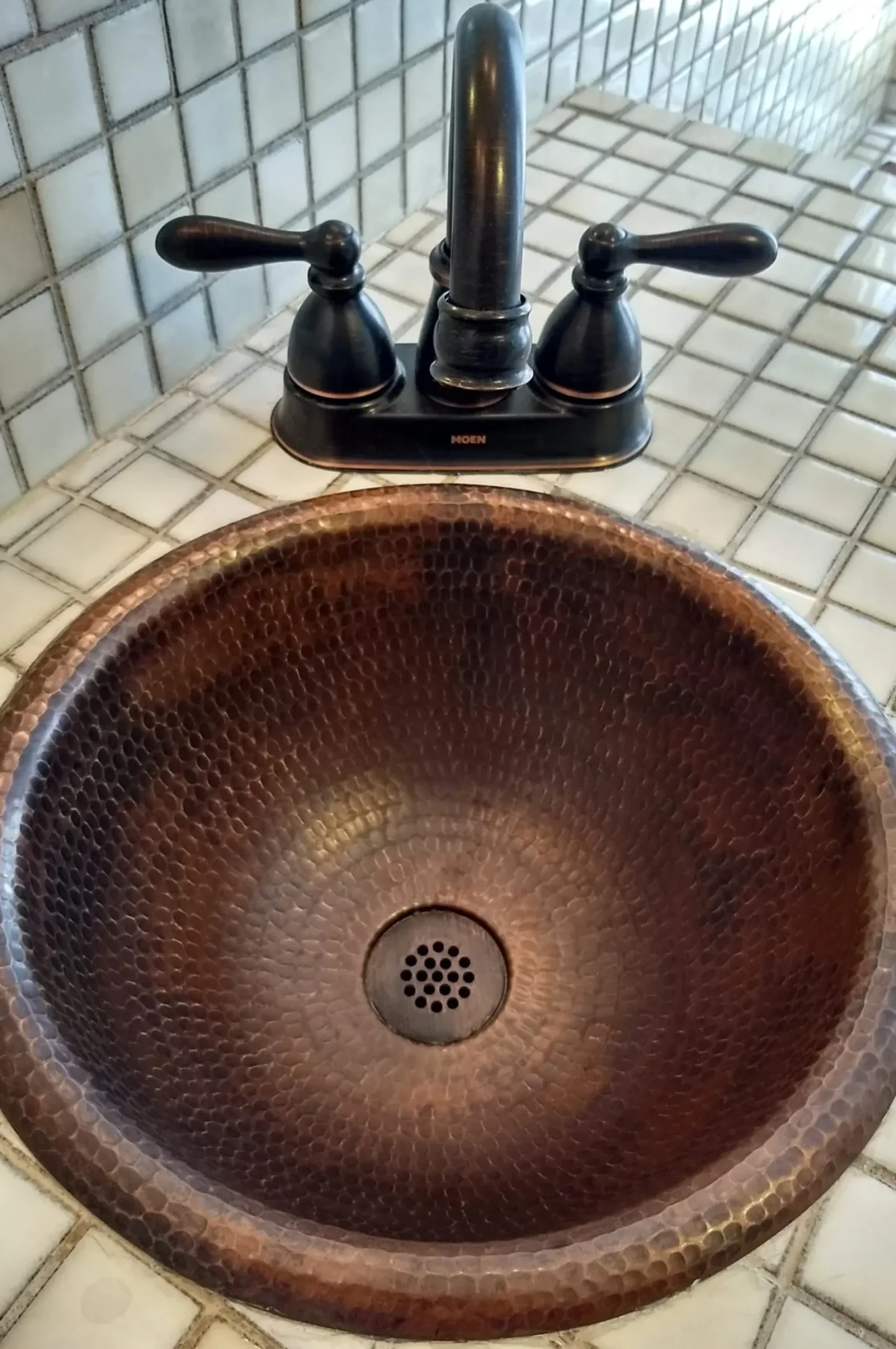 Premier Copper Products 12" Round Copper Bathroom Sink, Oil Rubbed Bronze, LR12RDB