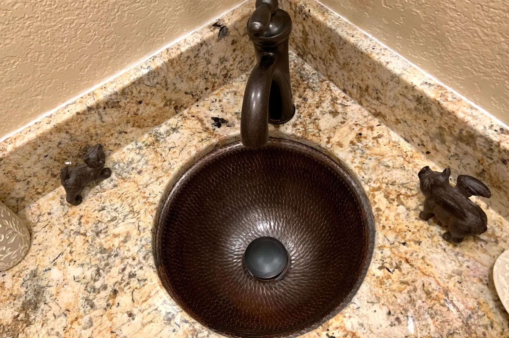 Premier Copper Products 12" Round Copper Bathroom Sink, Oil Rubbed Bronze, LR12RDB