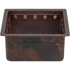 Premier Copper Products 16" Copper Bar/Prep Sink, Oil Rubbed Bronze, BREC16DBBS