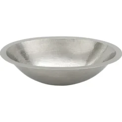 Premier Copper Products 19" Oval Copper Bathroom Sink, Nickel, LO19FEN