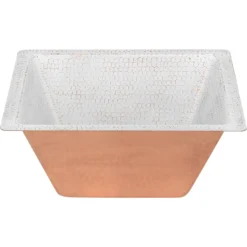 Premier Copper Products 15" Square Copper Bar/Prep Sink, Glazed White, 16 Gauge, BS15WHT2