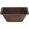 Premier Copper Products 17" Rectangle Copper Bathroom Sink, Oil Rubbed Bronze, LRECDB