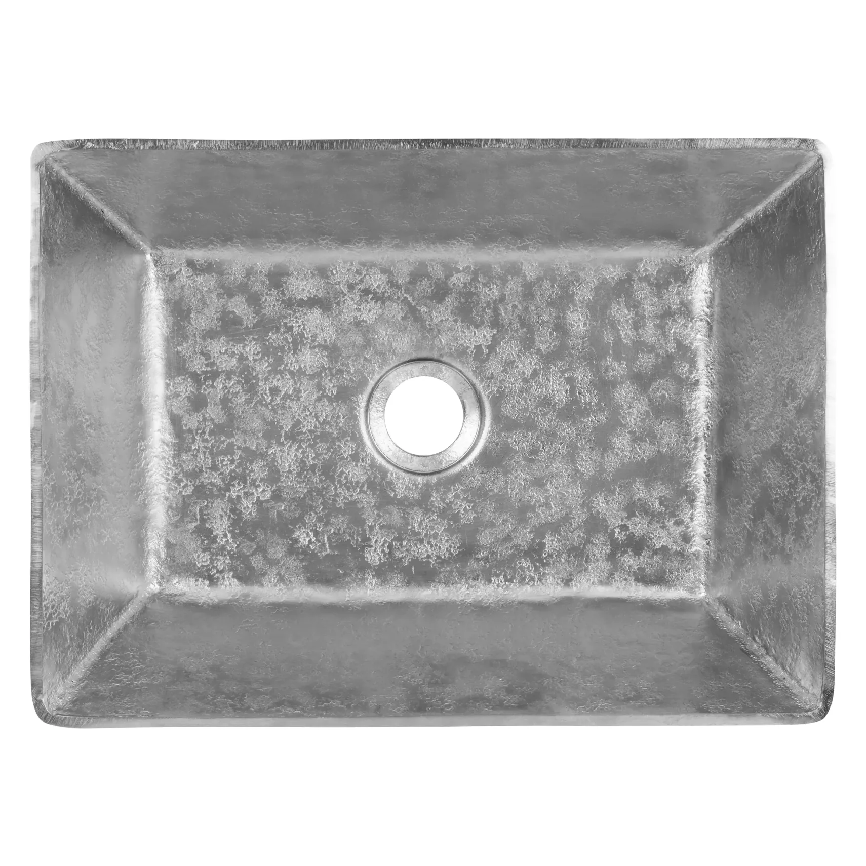 Premier Copper Products 15" x 11" Rectangle Vessel - Above Counter Terra Firma Copper Bathroom Sink, Nickel, 10 Gauge, TFVREC15EN