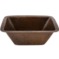 Premier Copper Products 17" Rectangle Copper Prep Bar Sink w/ 3.5" Drain Opening, Matching Drain and Accessories, Oil Rubbed Bronze, BSP5_BRECDB3-D