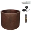 Premier Copper Products 45" Hammered Copper Japanese Style Soaker Bathtub and Drain Package, Oil Rubbed Bronze, BSP5_BTR45DB