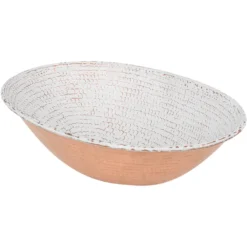 Premier Copper Products 17" x 12" Oval Vessel - Above Counter Copper Bathroom Sink, Glazed White, 17 Gauge, VO17WWHT
