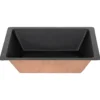 Premier Copper Products 19" x 16" Rectangle Dual - Undermount or Drop In Copper Bathroom Sink, Glazed Black, 17 Gauge, LREC19BLK