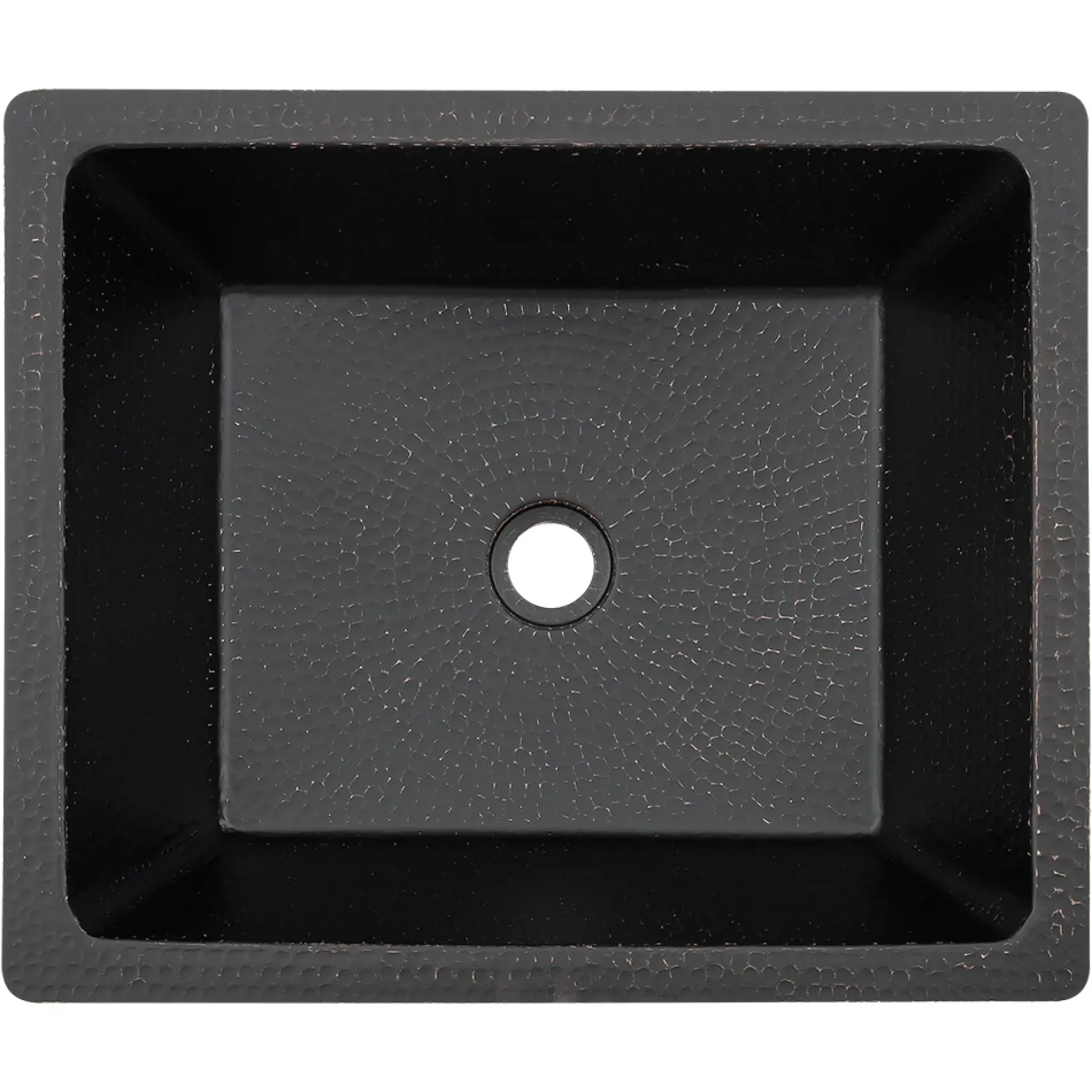 Premier Copper Products 19" x 16" Rectangle Dual - Undermount or Drop In Copper Bathroom Sink, Glazed Black, 17 Gauge, LREC19BLK