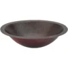 Premier Copper Products 17" Oval Copper Bathroom Sink, Oil Rubbed Bronze, LO17FDB