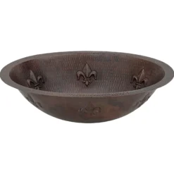 Premier Copper Products 19" Oval Copper Bathroom Sink, Oil Rubbed Bronze, LO19FFLDB
