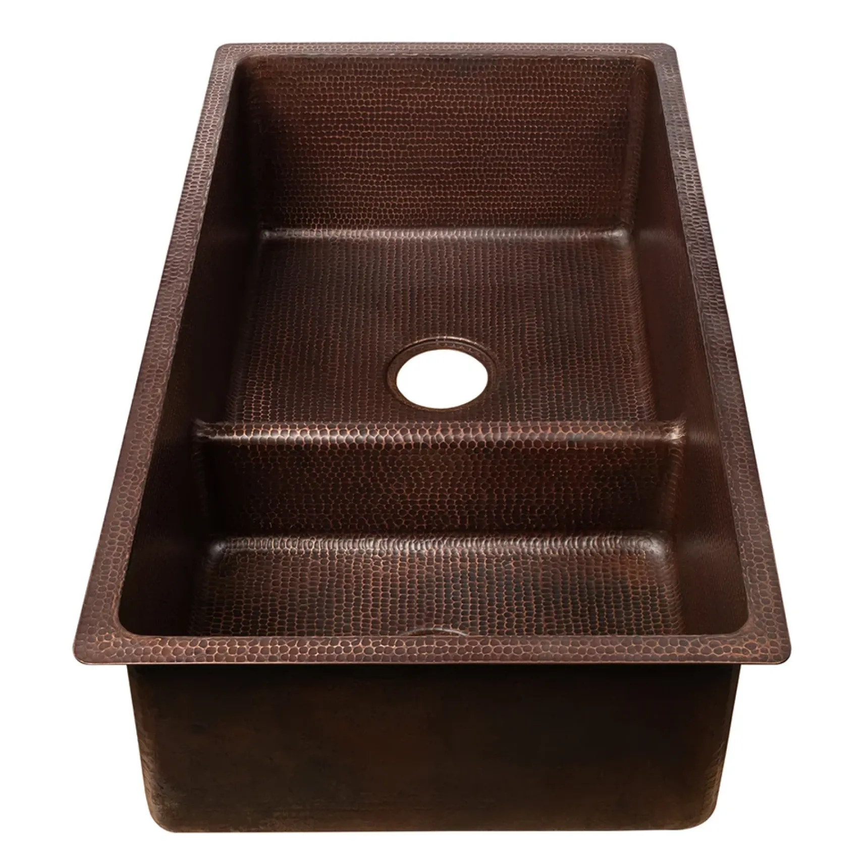 Premier Copper Products 33" Copper Kitchen Sink, 60/40 Double Bowl, Oil Rubbed Bronze, K60DB33199-SD5