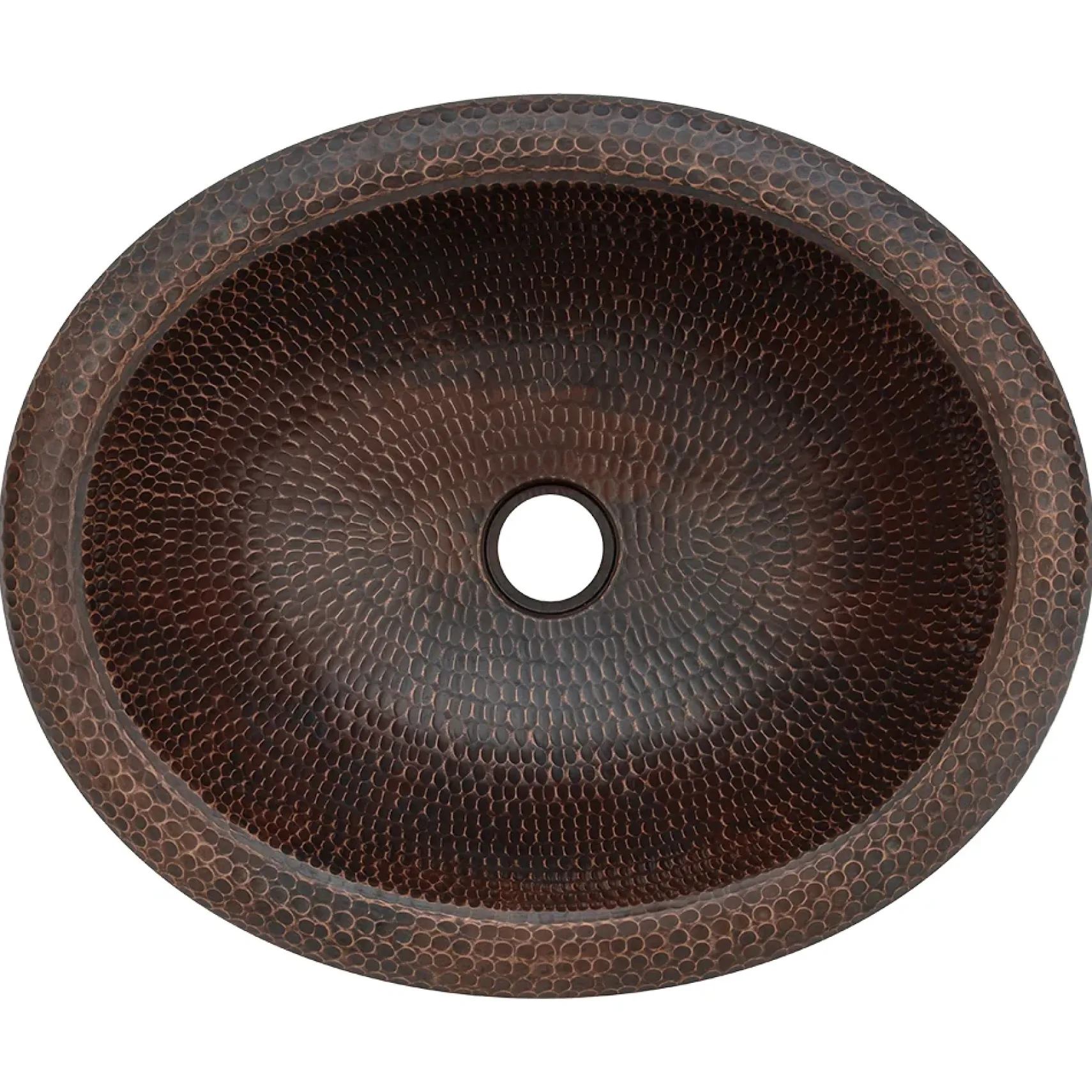 Premier Copper Products 18" Oval Copper Bathroom Sink, Oil Rubbed Bronze, LO18RDB
