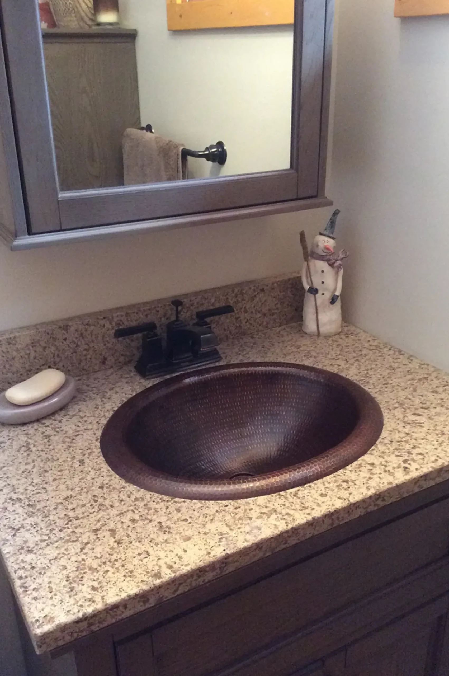 Premier Copper Products 18" Oval Copper Bathroom Sink, Oil Rubbed Bronze, LO18RDB