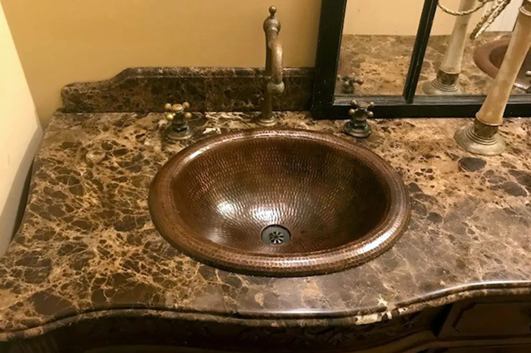 Premier Copper Products 18" Oval Copper Bathroom Sink, Oil Rubbed Bronze, LO18RDB