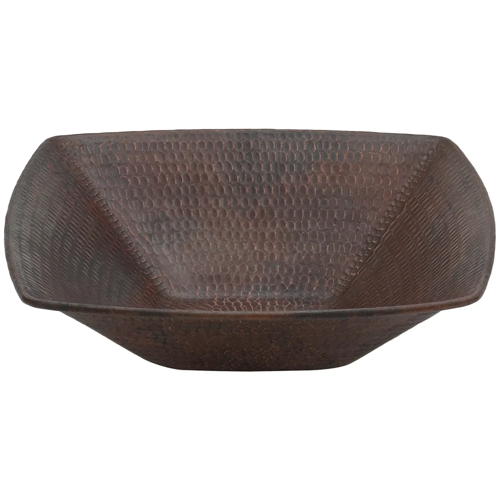 Premier Copper Products 14" x 14" Square Vessel - Above Counter Copper Bathroom Sink, Oil Rubbed Bronze, 17 Gauge, VSQ14WDB