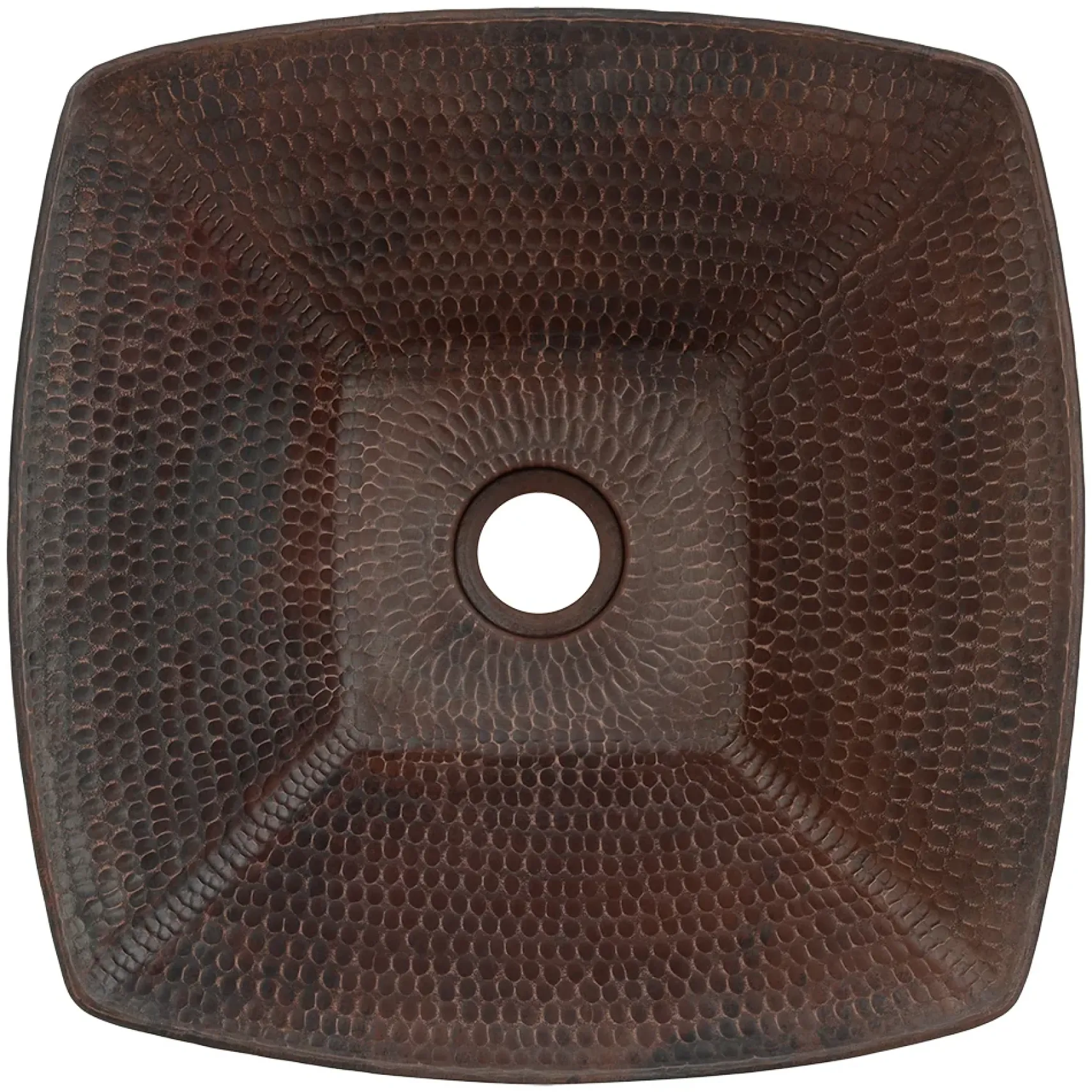 Premier Copper Products 14" x 14" Square Vessel - Above Counter Copper Bathroom Sink, Oil Rubbed Bronze, 17 Gauge, VSQ14WDB