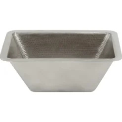 Premier Copper Products 17" Rectangle Copper Bathroom Sink, Nickel, LRECEN