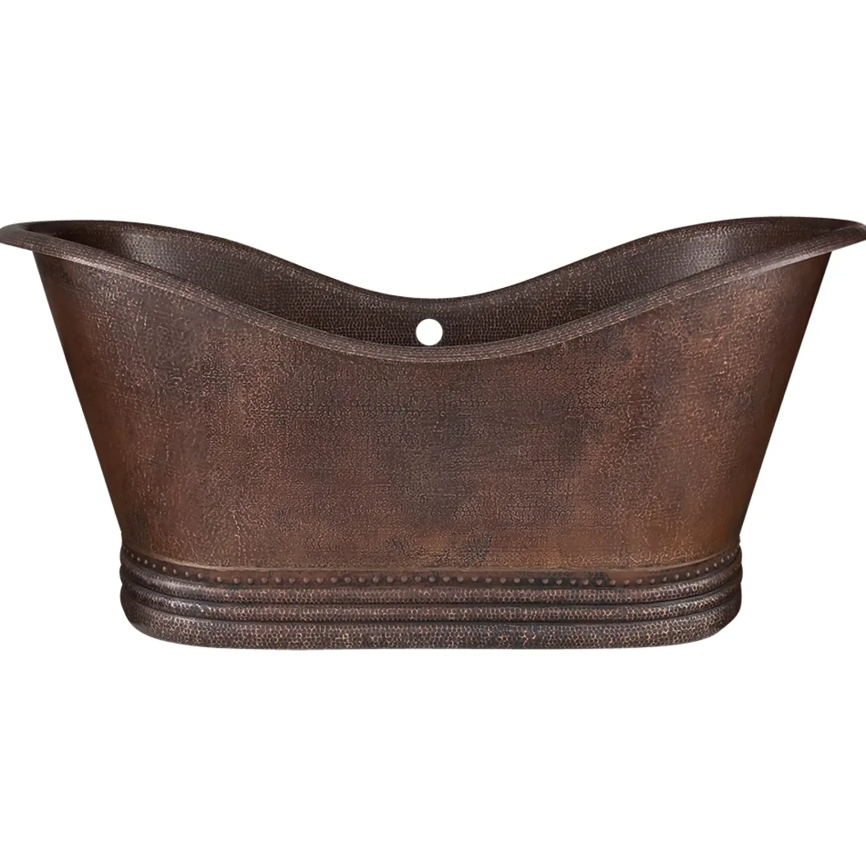 Premier Copper Products 67" Hammered Copper Freestanding Bathtub, Oil Rubbed Bronze, BTD67DBOF