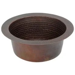 Premier Copper Products 10" Round Copper Bar/Prep Sink, Oil Rubbed Bronze, 17 Gauge, BR10DB2