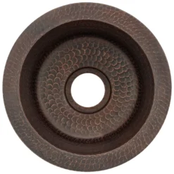 Premier Copper Products 10" Round Copper Bar/Prep Sink, Oil Rubbed Bronze, 17 Gauge, BR10DB2