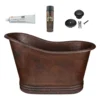 Premier Copper Products 52" Small Hammered Copper Single Slipper Bathtub and Drain Package, Oil Rubbed Bronze, BSP5_BTS52DB