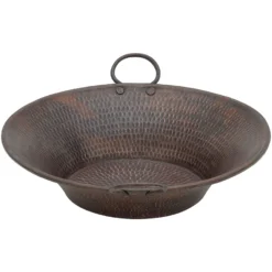 Premier Copper Products 21" Round Copper Bathroom Sink, Oil Rubbed Bronze, VR16MPDB