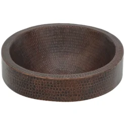 Premier Copper Products 18" Oval Copper Bathroom Sink, Oil Rubbed Bronze, VO18SKDB