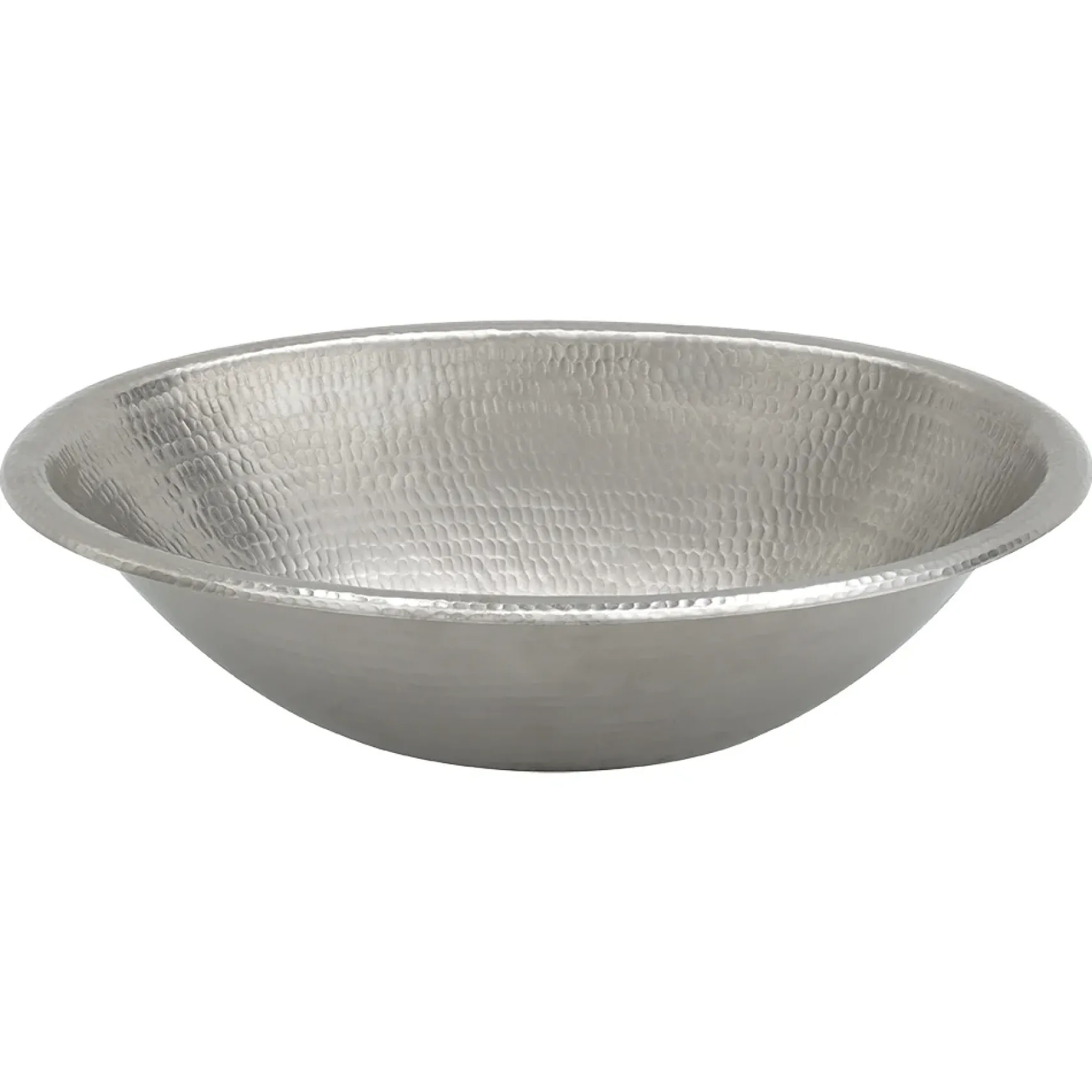 Premier Copper Products 19" Oval Copper Bathroom Sink, Nickel, LO19REN