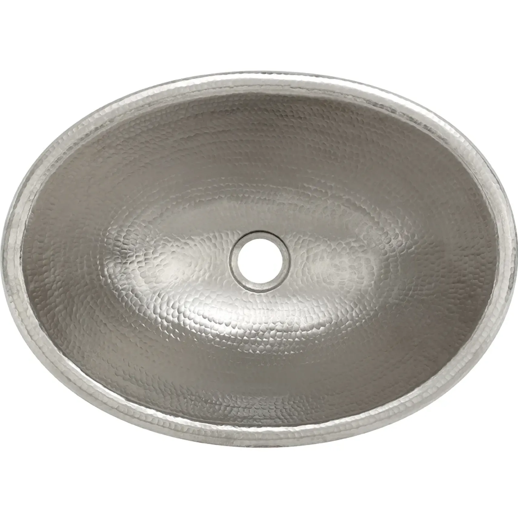 Premier Copper Products 19" Oval Copper Bathroom Sink, Nickel, LO19REN
