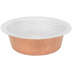 Premier Copper Products 14" Round Copper Bar/Prep Sink, Glazed White, 17 Gauge, BR14WHT2