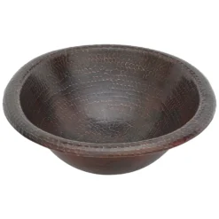 Premier Copper Products 17" Oval Copper Bathroom Sink, Oil Rubbed Bronze, LO17RDB