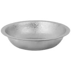 Premier Copper Products 18" Round Dual - Undermount or Drop In Terra Firma Copper Bathroom Sink, Nickel, 10 Gauge, TFLR18EN