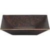 Premier Copper Products 17" Rectangle Copper Bathroom Sink, Oil Rubbed Bronze, PVMRECDB