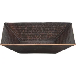 Premier Copper Products 17" Rectangle Copper Bathroom Sink, Oil Rubbed Bronze, PVMRECDB