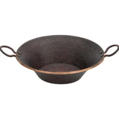 Premier Copper Products 21" Round Copper Bathroom Sink, Oil Rubbed Bronze, PVMPDB