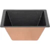 Premier Copper Products 15" Square Copper Bar/Prep Sink, Glazed Black, 16 Gauge, BS15BLK2