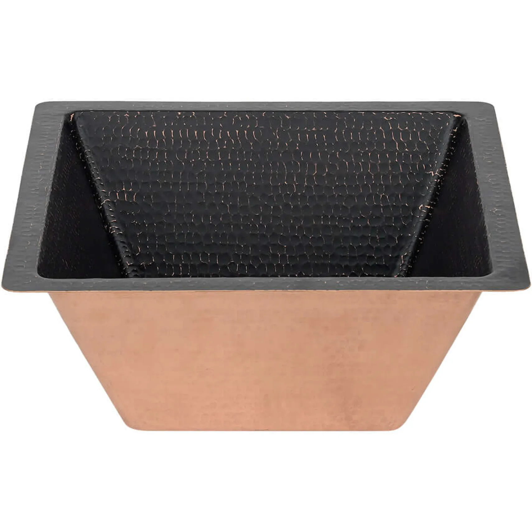 Premier Copper Products 15" Square Copper Bar/Prep Sink, Glazed Black, 16 Gauge, BS15BLK2