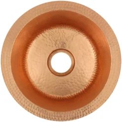 Premier Copper Products 12" Round Copper Bar/Prep Sink, Polished Copper, 17 Gauge, BR12PC2