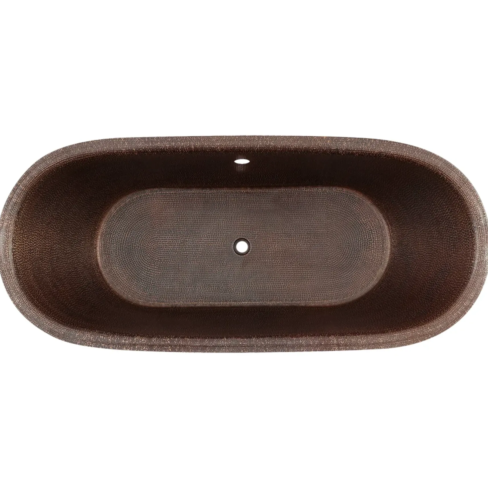 Premier Copper Products 72" Hammered Copper Freestanding Bathtub, Oil Rubbed Bronze, BTM72DBOF