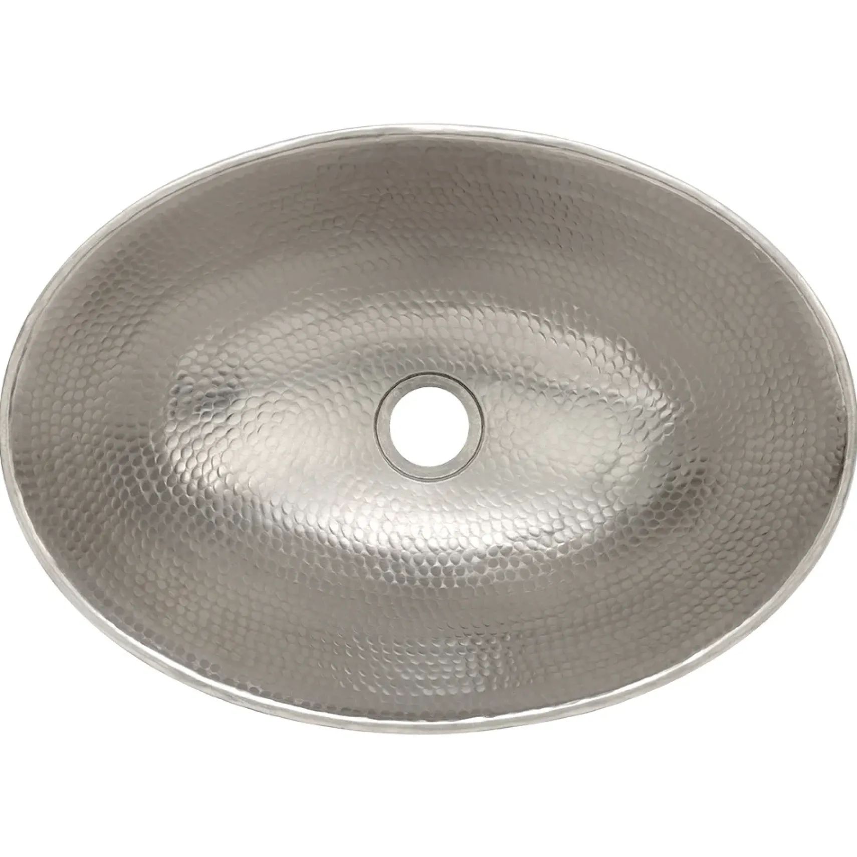 Premier Copper Products 17" Oval Copper Bathroom Sink, Nickel, VO17WEN