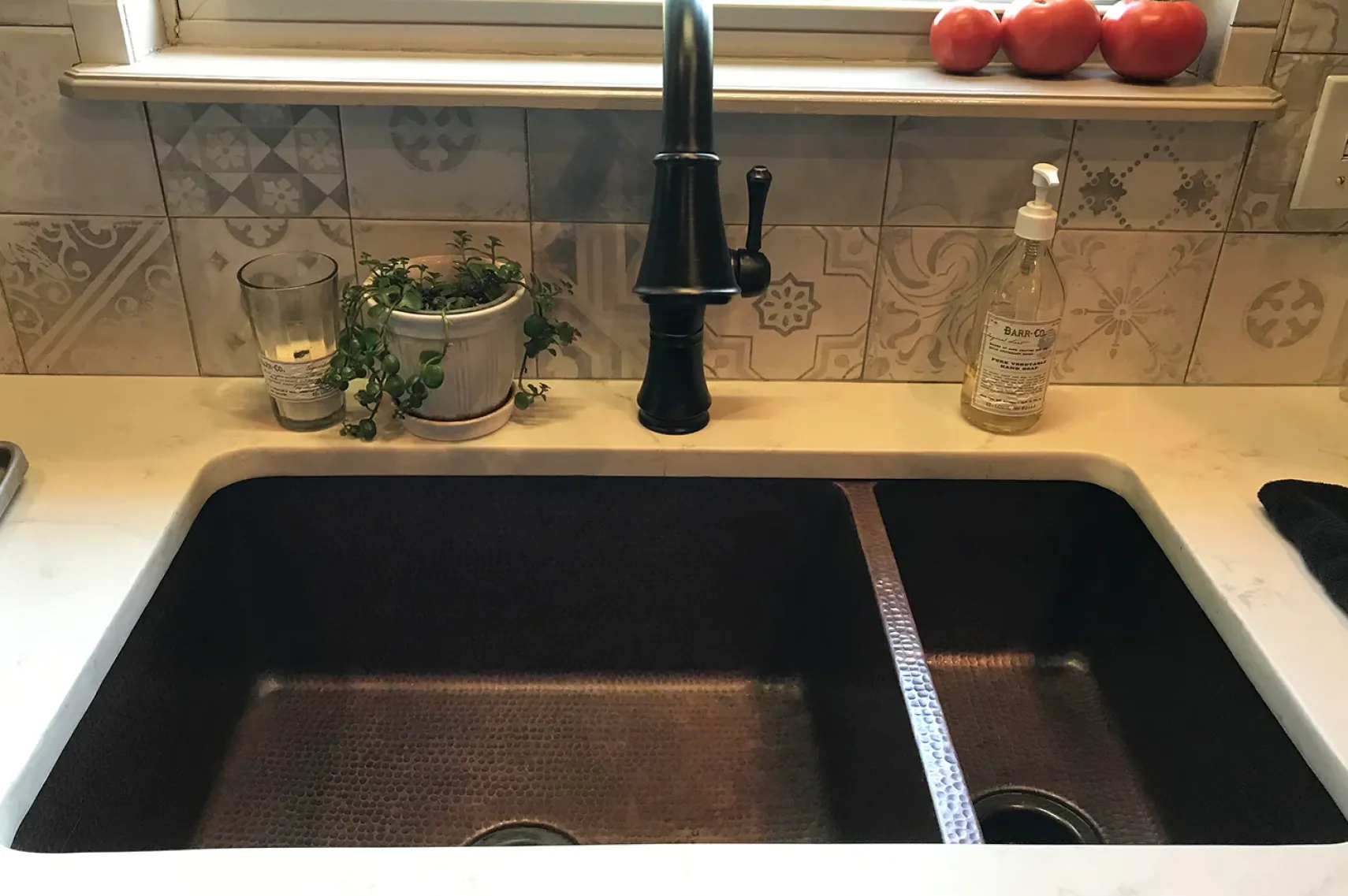 Premier Copper Products 33" Copper Kitchen Sink, 75/25 Double Bowl, Oil Rubbed Bronze, K75DB33199