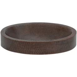 Premier Copper Products 17" Oval Copper Bathroom Sink, Oil Rubbed Bronze, VO17SKDB