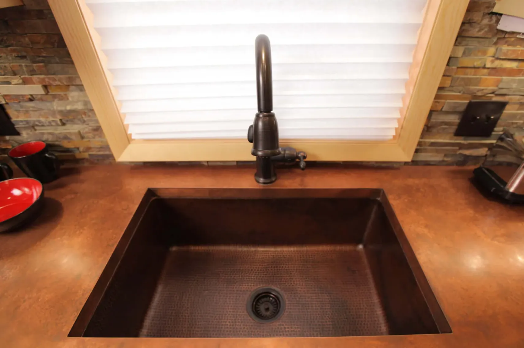 Premier Copper Products 33" Copper Kitchen Sink, Oil Rubbed Bronze, KSDB33199
