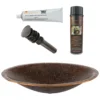Premier Copper Products 20" Oval Hand Forged Old World Copper Vessel Bathroom Sink, Matching Drain and Accessories, Oil Rubbed Bronze, BSP5_PVOVAL20-P