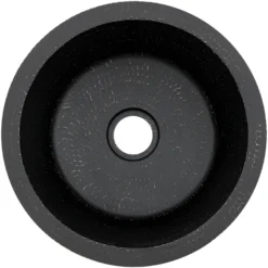 Premier Copper Products 14" Round Copper Bar/Prep Sink, Glazed Black, 17 Gauge, BR14BLK2