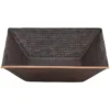 Premier Copper Products 14" Square Copper Bathroom Sink, Oil Rubbed Bronze, PVSQ14DB
