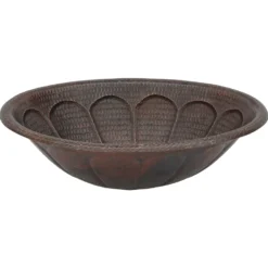 Premier Copper Products 19" Oval Copper Bathroom Sink, Oil Rubbed Bronze, LO19RSBDB