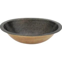 Premier Copper Products 19" x 14" Oval Dual - Undermount or Drop In Brass Bathroom Sink, Oil Rubbed Bronze, LO19FAB