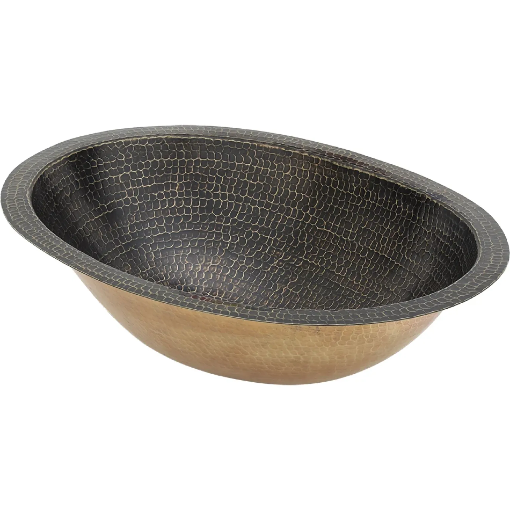 Premier Copper Products 19" x 14" Oval Dual - Undermount or Drop In Brass Bathroom Sink, Oil Rubbed Bronze, LO19FAB