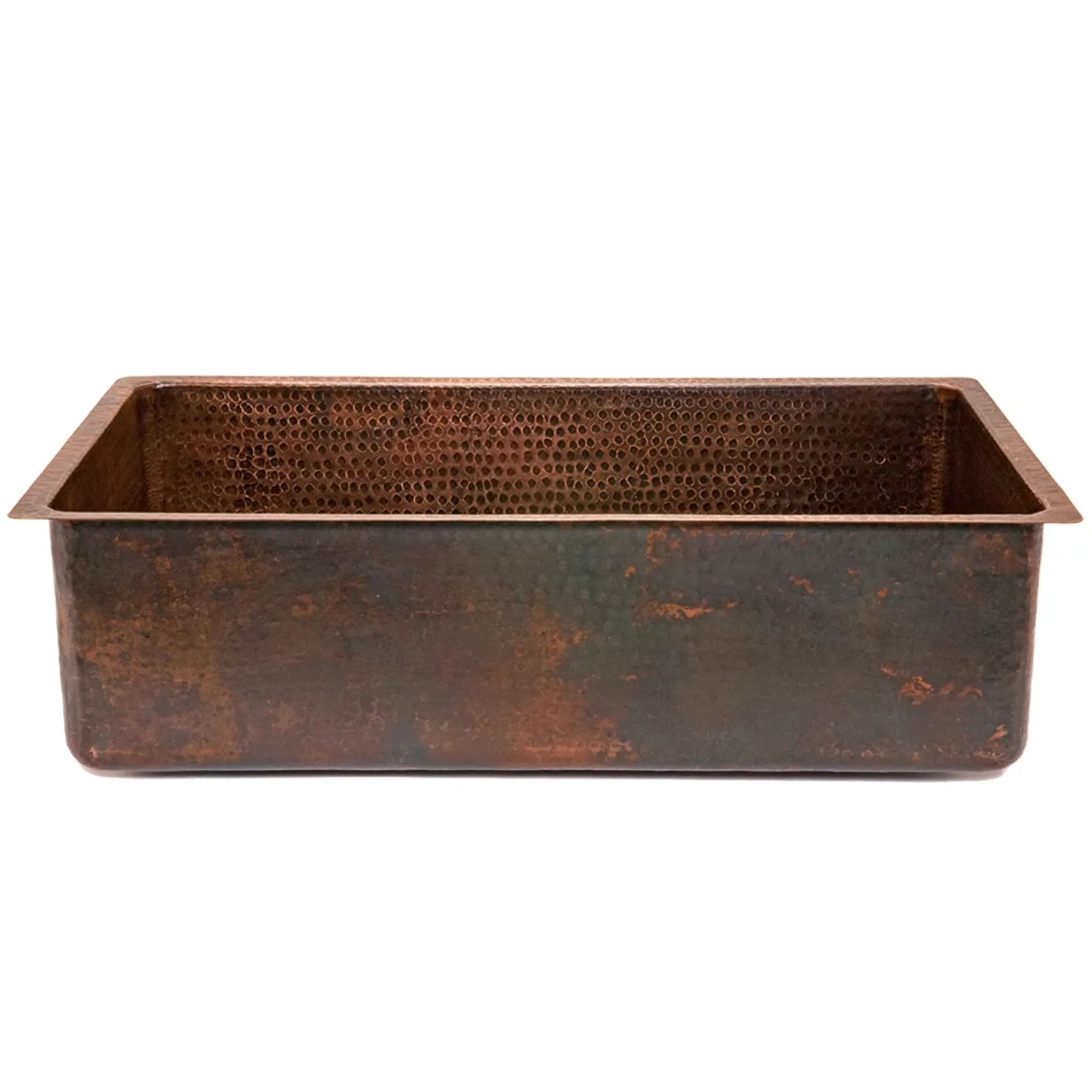 Premier Copper Products 33" Hammered Copper Kitchen Single Basin Sink with Matching Drain and Accessories, Oil Rubbed Bronze, KSP3_KSDB33199